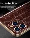 Genuine Leather Phone Case for iPhone 16 15 Pro Max 14ProMax Luxury Soft Edges Shockproof Camera Protection Cover