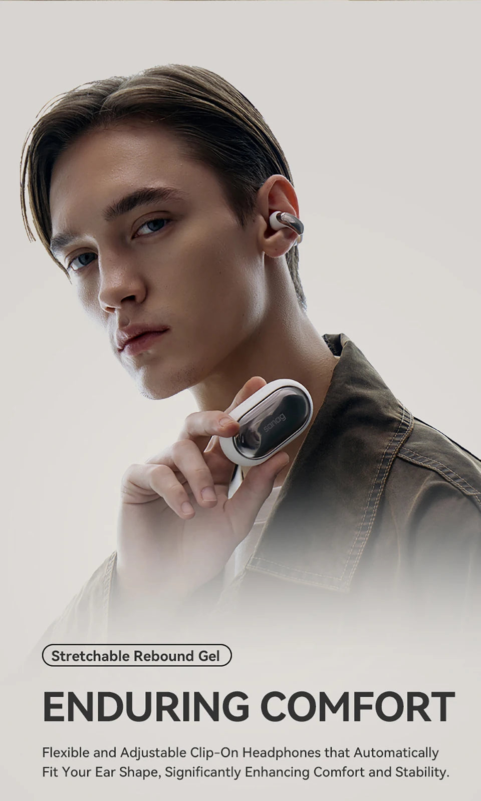 S9S AI Free Clip OWS Headphones Bluetooth 5.4 Earphones AI Assistant Wireless Headset IPX4 Stretchable Ear Bridge