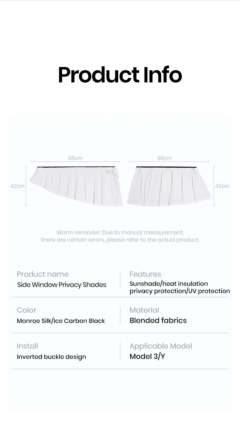 Ice Crystal Side Window Privacy Sunshade Set for Tesla Model 3 Y YL Highland Front and Rear Windshield Cover