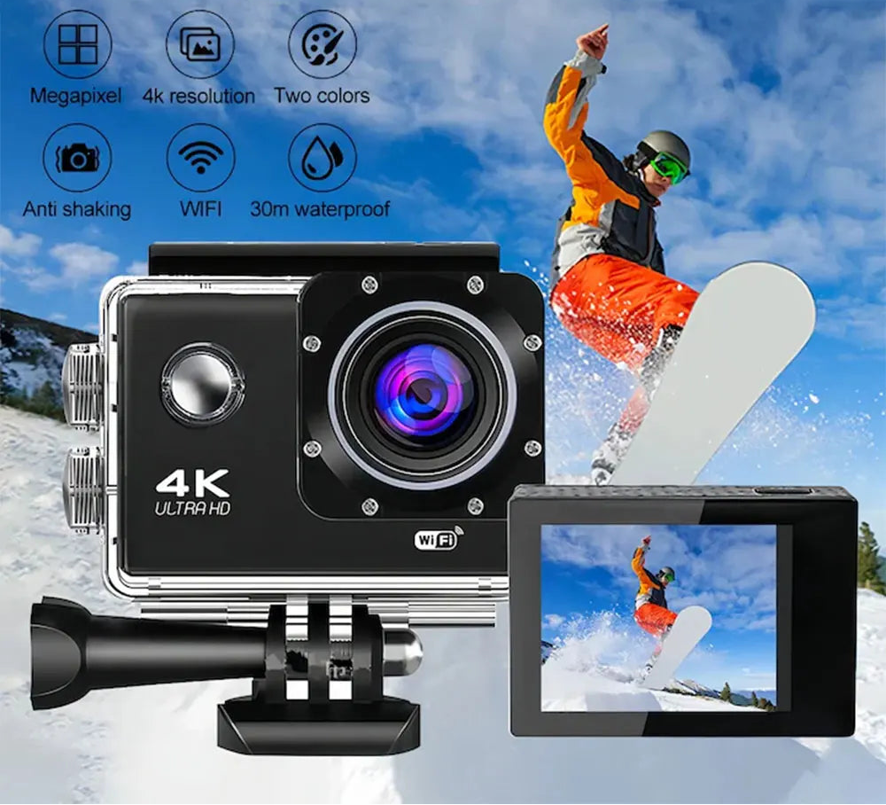 4K WiFi Sports Action Camera Mini Waterproof DV Camcorder Outdoor Sport Bicycle Helmet Video Recording Cam with Remote Control