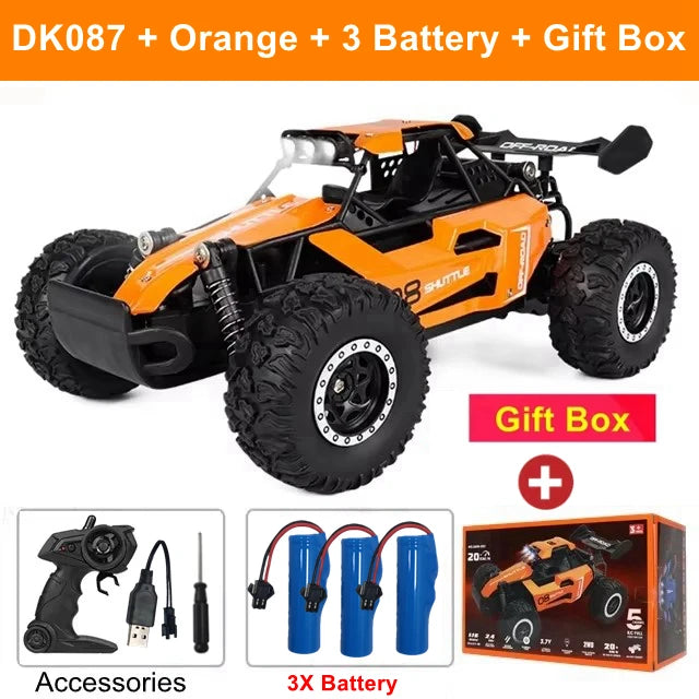 Remote Control Car RC Drift Racing 1:16 Vehicle Off Road Alloy 2.4G Radio High-Speed Trucks With LED Light Climbing Gift Toy