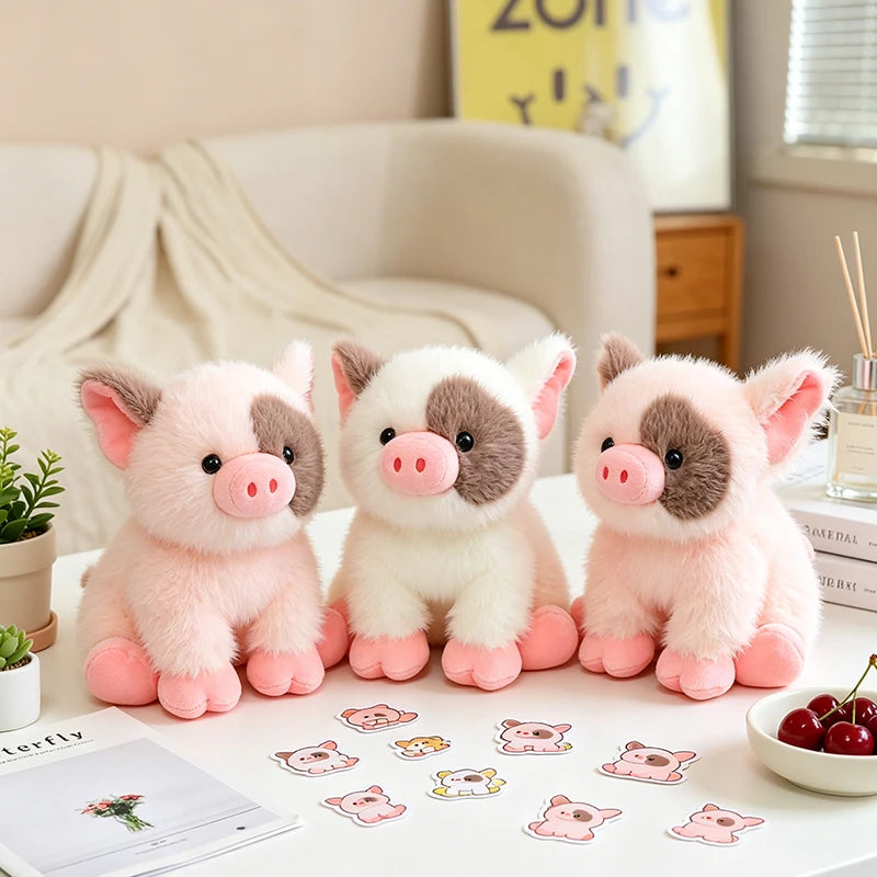 20CM Cute Pink White Pig Plush Toy Doll Soft Stuffed Animal Piggy Fluffy  Sleeping Pillow Birthday Gift Kids Girl Boy Room Decor