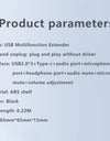 Portable USB External Sound Card 3 Ports To 3.5mm Jack Volume Adjustable Sound Card External Stereo Audio Adapter Driver-Free