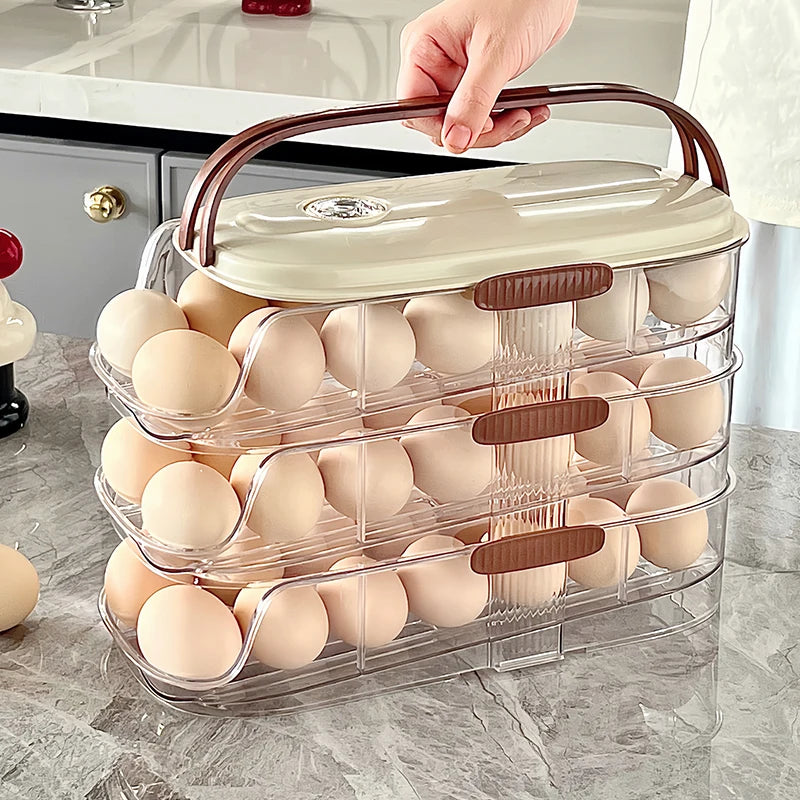 Automatic Rolling Egg Storage Box – 1-Piece Handheld Refrigerator Side Door Egg Rack