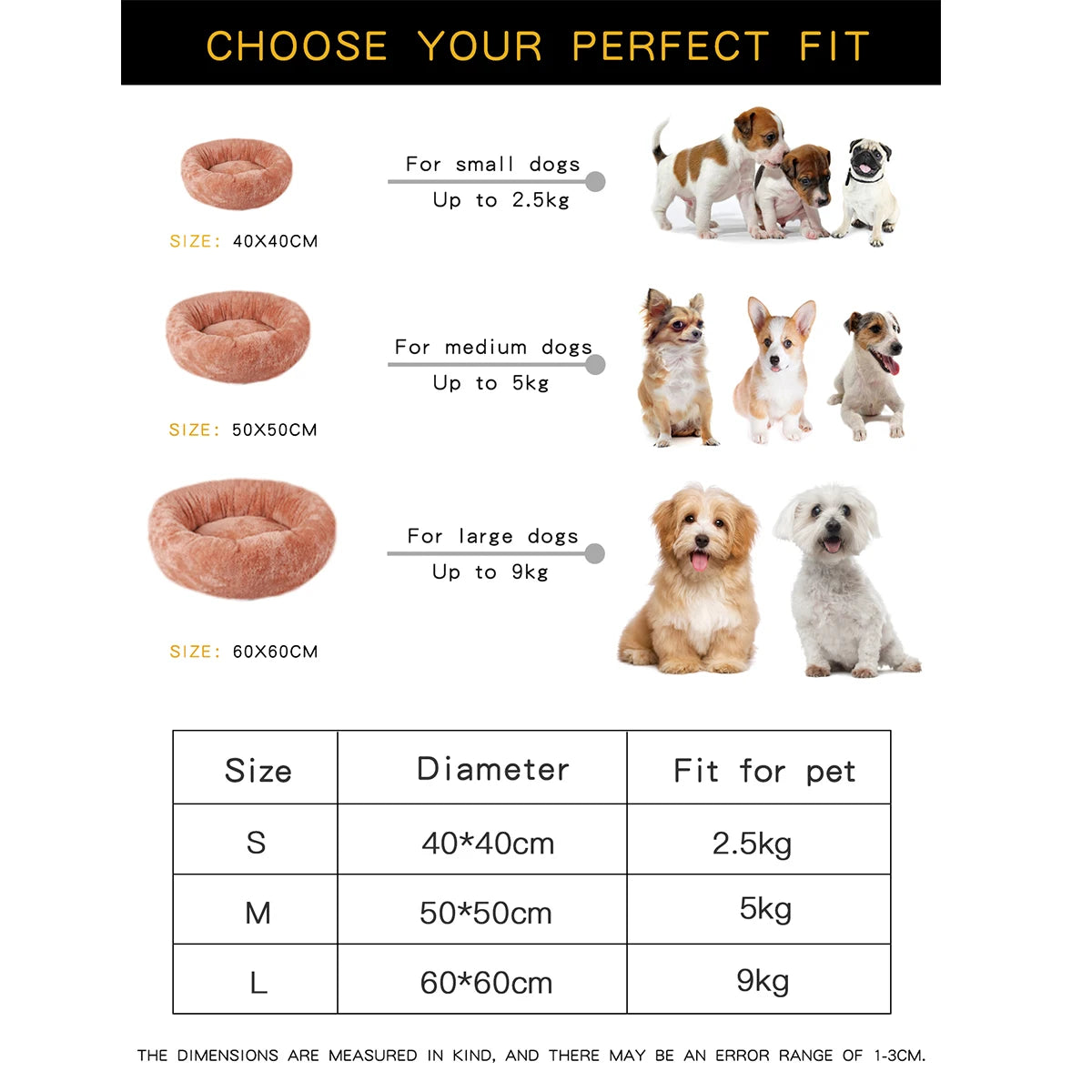 Fluffy Plush Pet Cushion Bed for Dogs and Cats