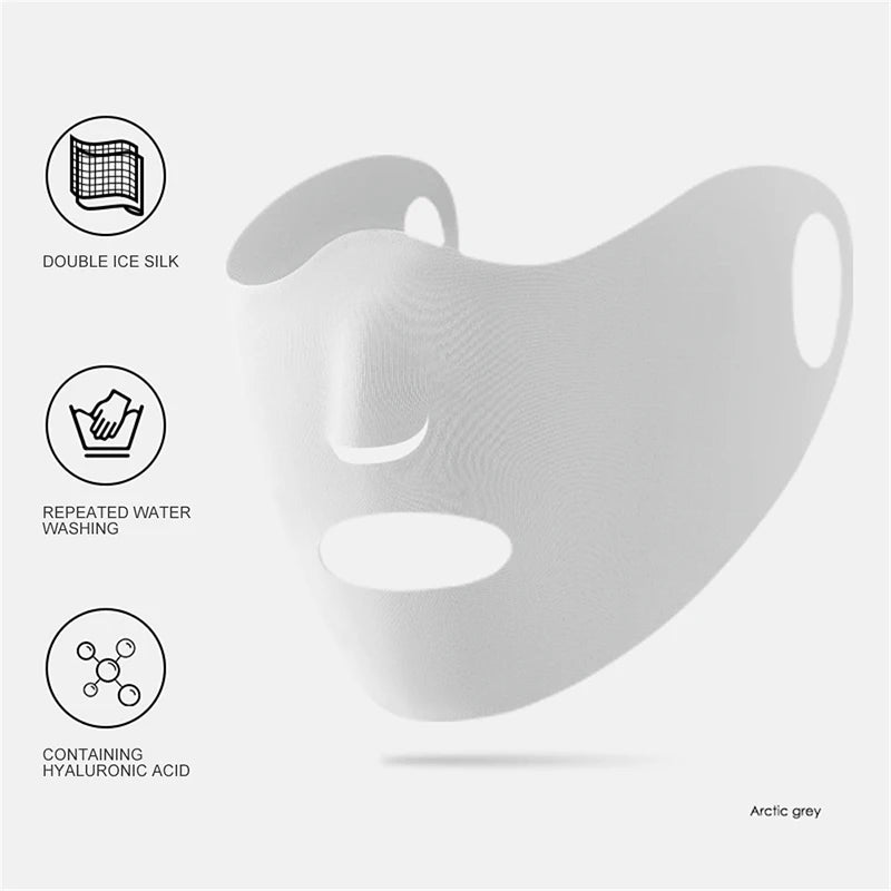 Ice Silk Sunscreen Mask Female Breathable Thin Section Hanging Ear Type Sports Sunshade