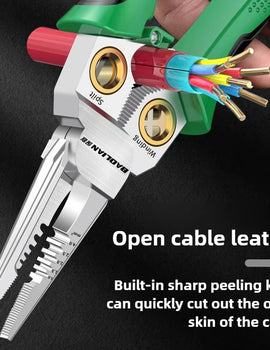 Multifunctional Wire Stripper Electrician's Pliers 8-in-1 Stainless Steel Needle-nose Pliers with Wire Measuring Hand Tools