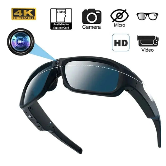 4K Camera Glasses, Video Glasses, Bike Surveillance Video Recorder Action Cam Sunglasses Outdoor Sports Camcorder Ultra-clear