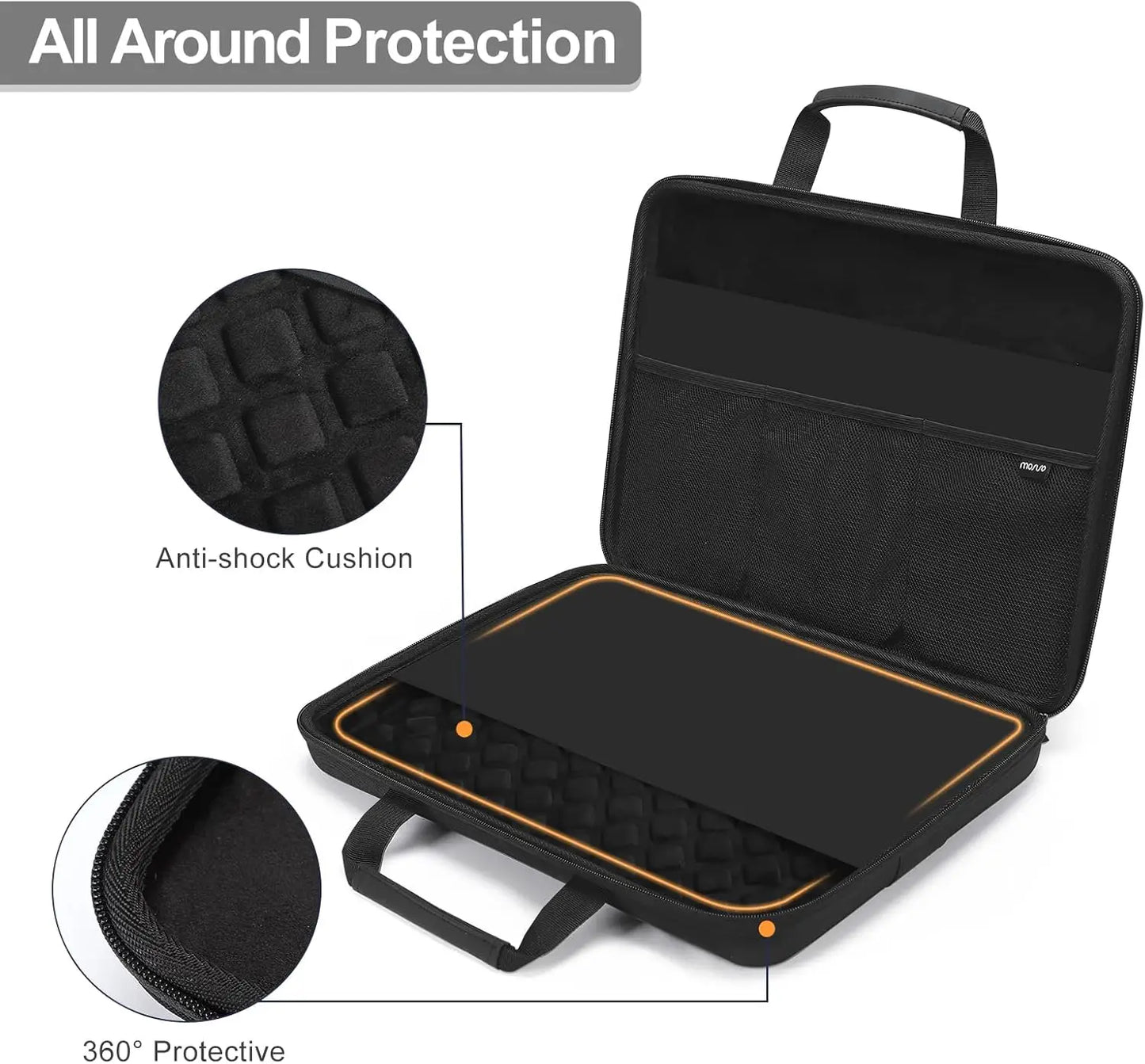 Hard Shell Laptop Sleeve for 13 14 15 16 17 inch Macbook Air Pro M1 M2 M3 M4 HP Notebook Handbag Waterproof EVA Protective Case