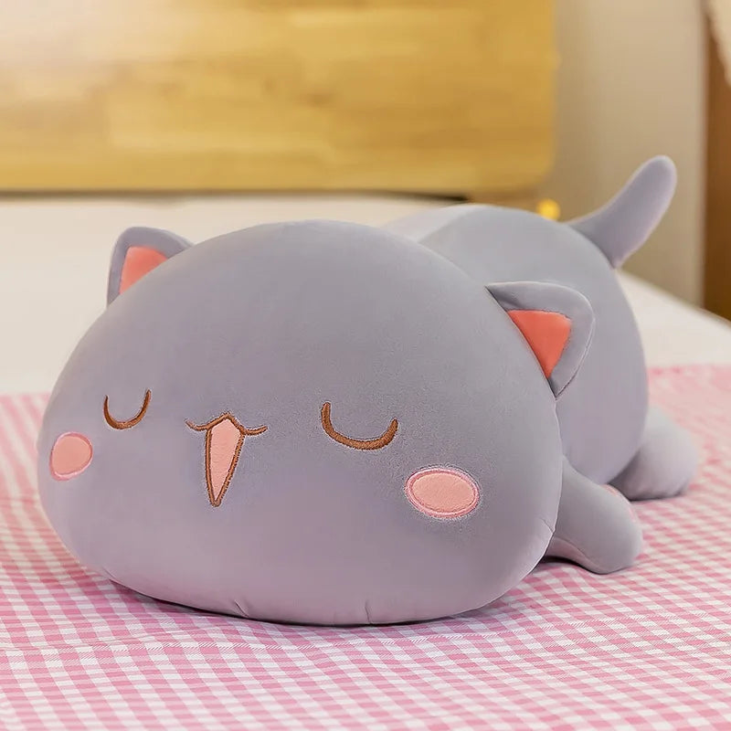 Cute Black White Cat Plush Pillow Stuffed Doll Toy