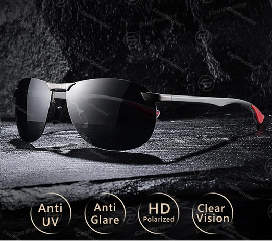 Rimless Photochromic Polarized UV400 Aluminum Driving Sunglasses for Men Women