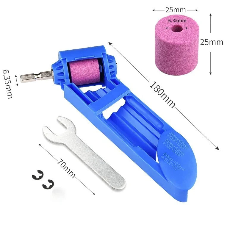2.0-12.5mm Portable Drill Bit Sharpener Corundum Grinding Wheel Bit Tool Twist Drill Bit Sharpening Machine Hand Tool Set