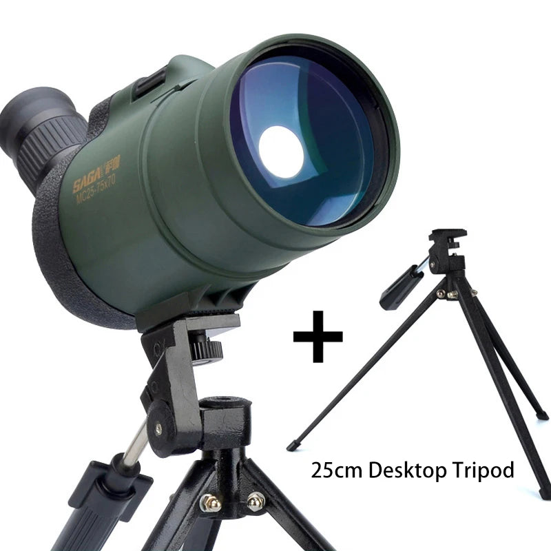 Professional Spotting Scope, Monocular Telescope,  Waterproof Telescope, Hunting Bird Watching Target, MC25-75x70 Zoom