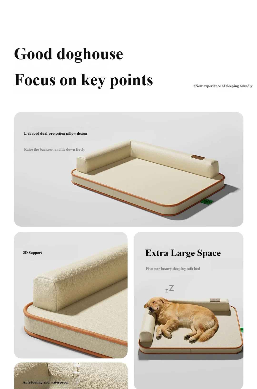 Washable Plush Pet Bed Cushion Sofa for Dogs and Cats