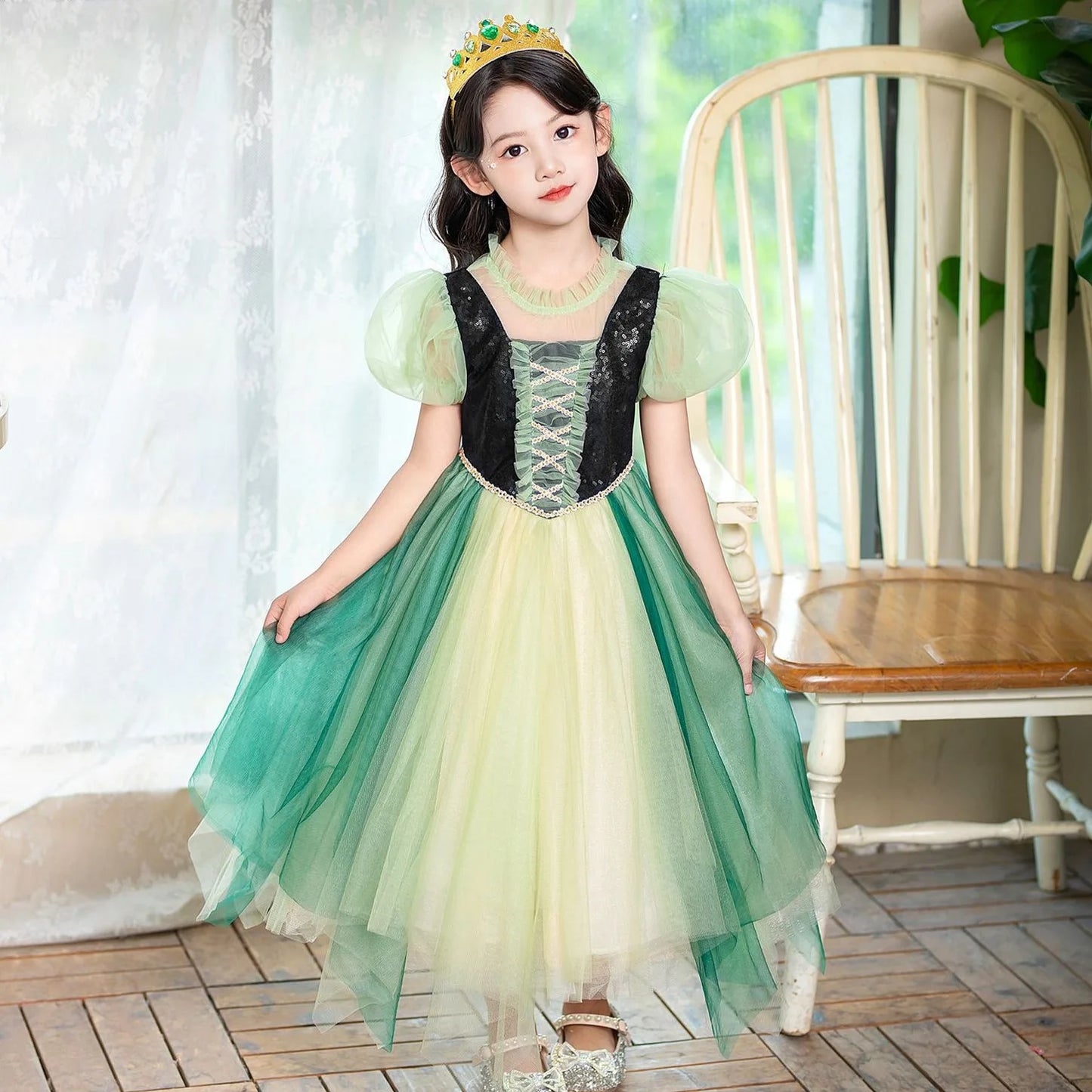 Summer New High-Quality Princess Dress - Girls Asymmetrical Tulle Skirt for Birthday & Children‘s Day