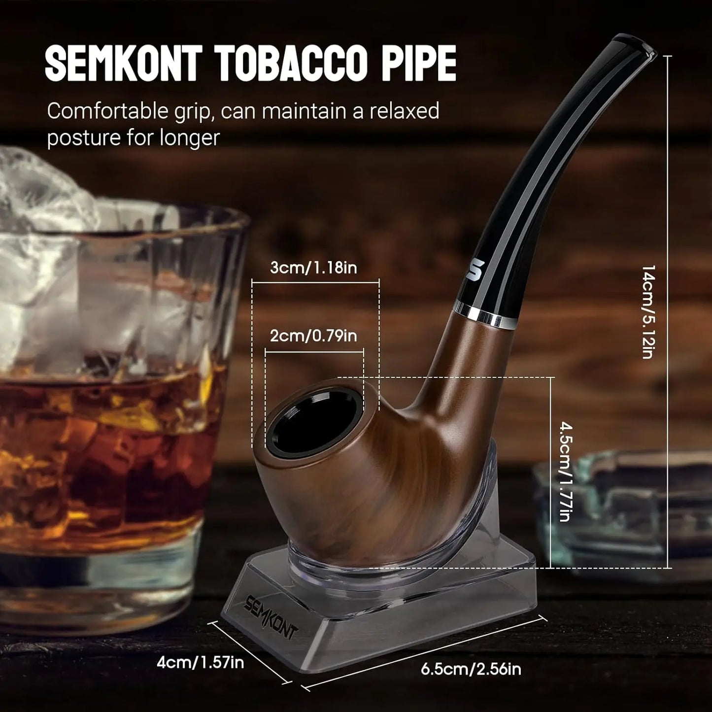 Tobacco Pipe Set with Pipe Holder and Storage Bag Various Accessories Gift Box