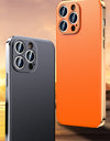 Genuine Cowhide Leather Phone Case for iPhone 16 15 14 Pro Max 14 Plus Plating Shockproof Lens Protection Back Cover