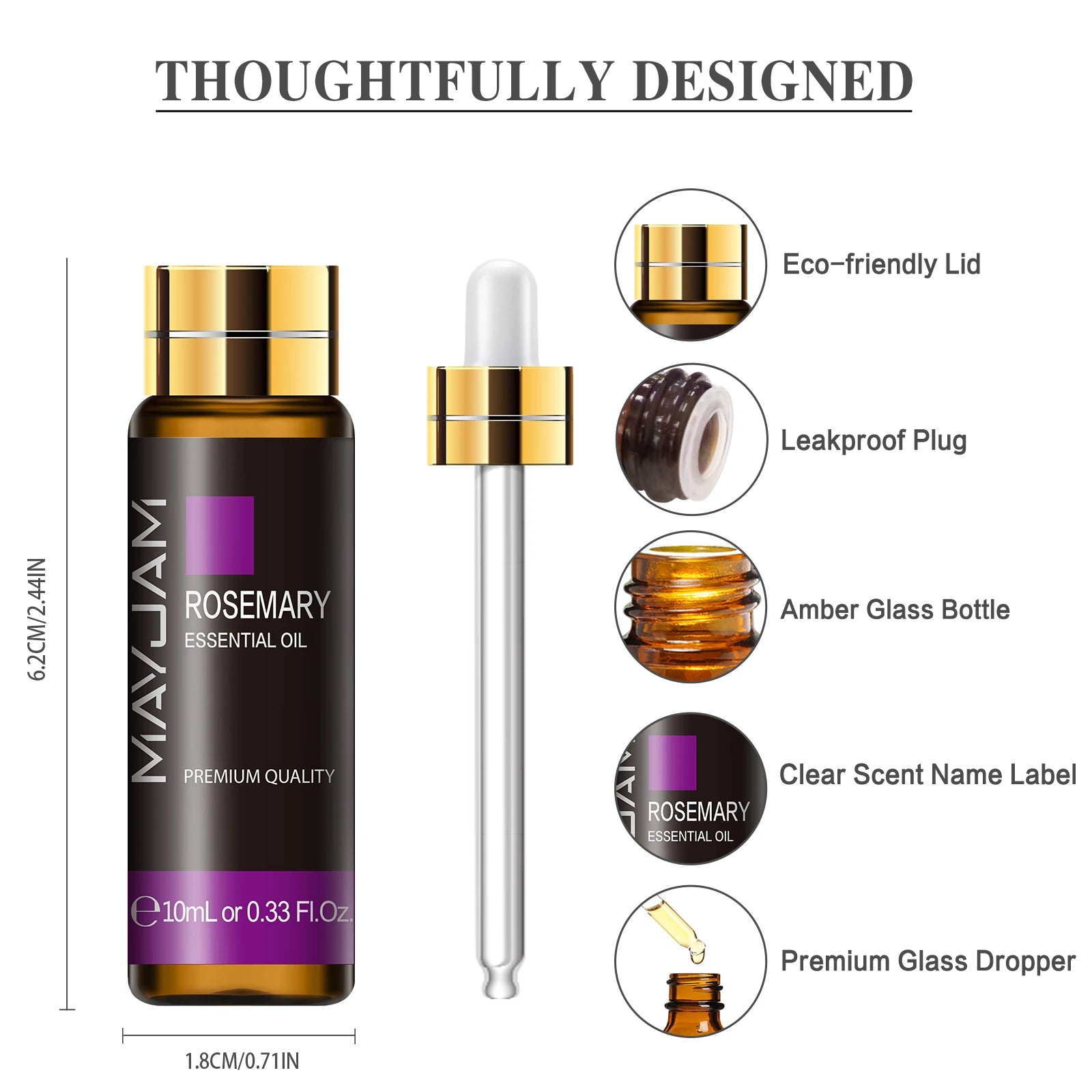 10ML Pure Rosemary Geranium Essential Oil Diffuser Tea Tree Cloves Lemongrass Citronella Chamomile Cedarwood Cinnamon Aroma Oil