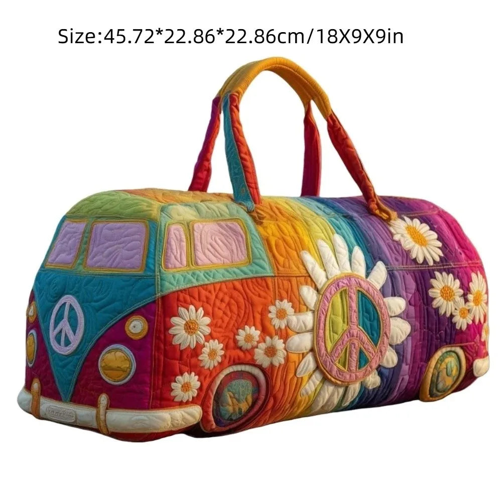3D Quilted Travel Duffle Bag Large Capacity Weekender Tote