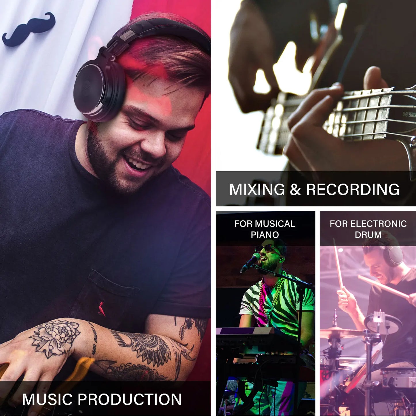 Wired Headphones Professional Studio Pro 10/30/50 DJ Headphones With Microphone Over Ear HiFi Hi-Res Monitor Headset