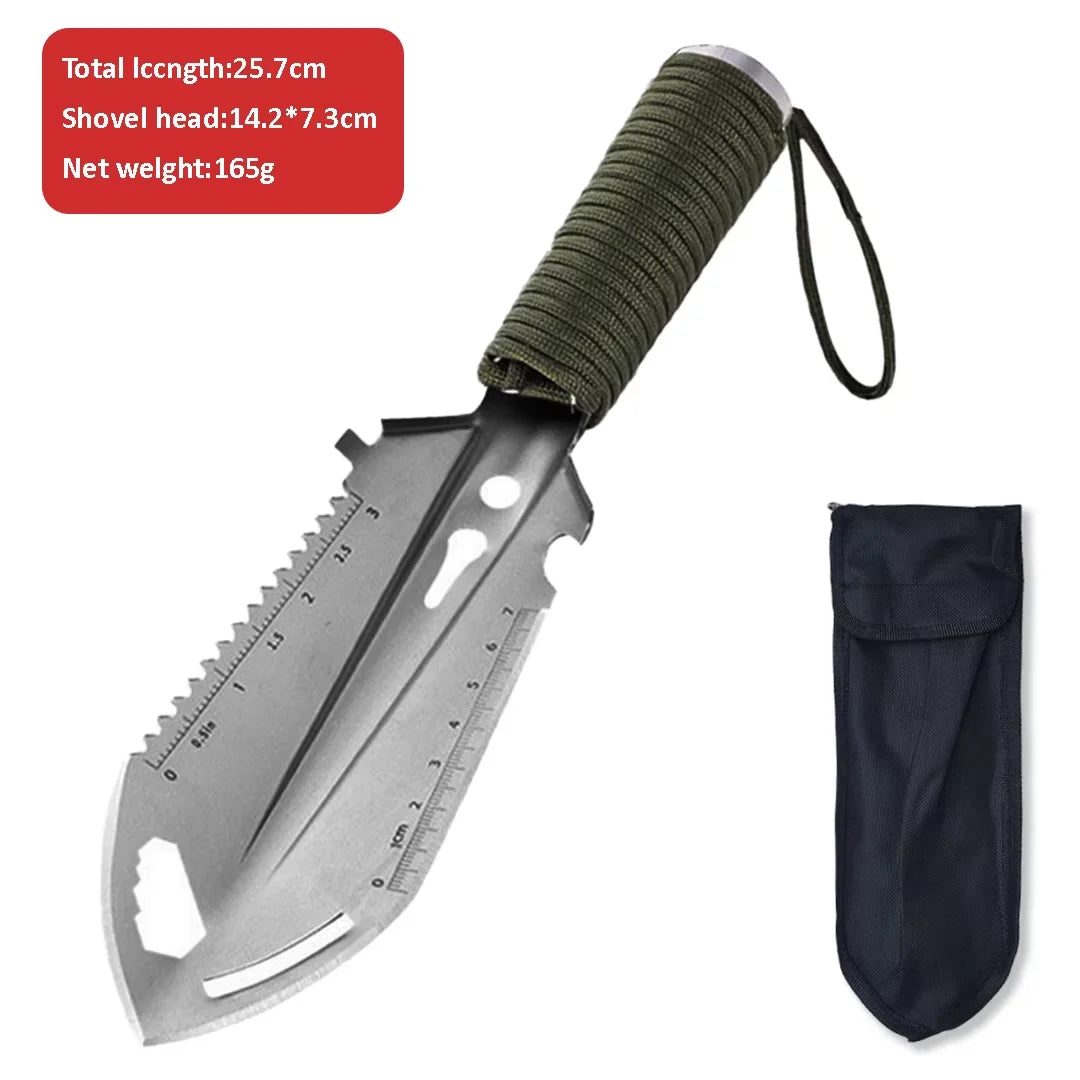 Outdoor hand shovel made of high carbon steel with rope handle suitable for camping/fishing/outdoor adventure/garden hand tools