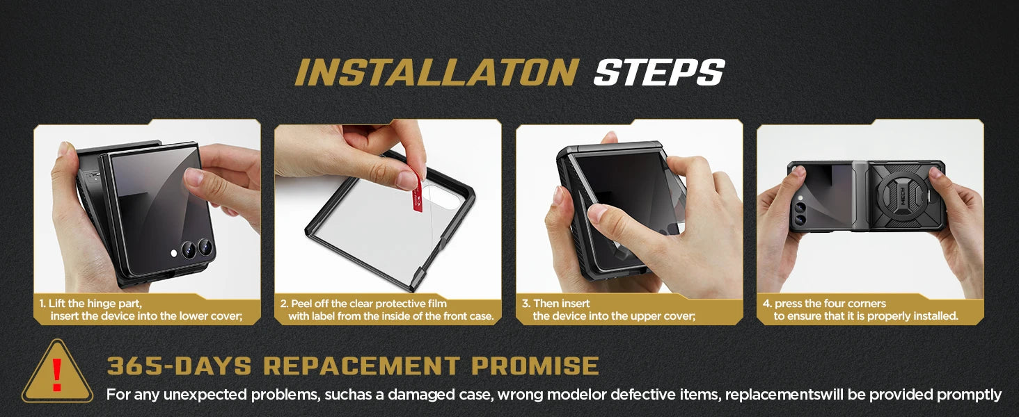 For Samsung Galaxy Z Flip 7 Case with 360° Spin  Ring Stand Built-in Privacy Screen Protector Full-Body Shockproof Cover