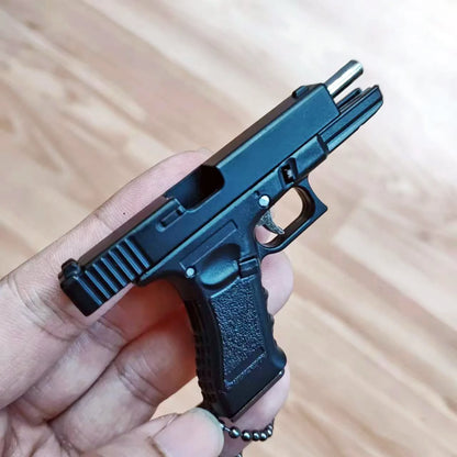 Semi-alloy 1:3 Glock Pistol Model Metal Mini G17 Toy Gun Detachable DIY Keychain Pendant Ornaments