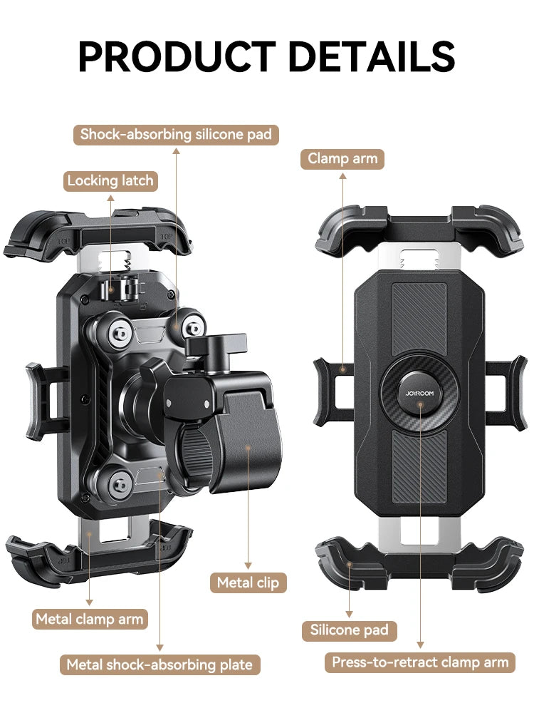 Motorcycle Phone Mount Anti Vibration Phone Holder for Motorcycle Handlebar Bike Phone Mount for iPhone for 4.7-7”Phone