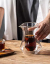 300ml Double-layer Glass Coffee Sharing Pot Transparent Hanging Ear Espresso Coffee Cup Heat Insulation Cold Coffee Sharing Tool