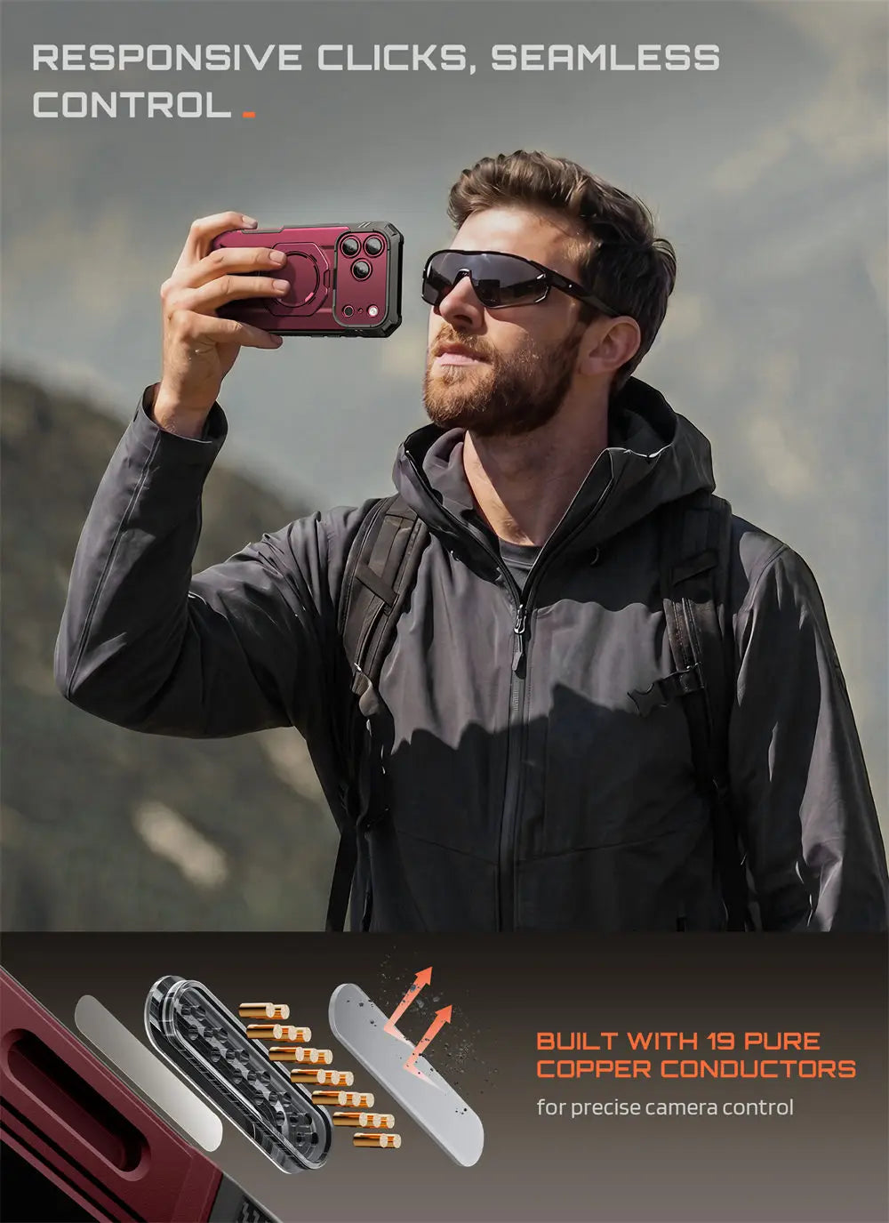 Rugged Magnetic Phone Case with Tempered Glass Screen Protector and Aluminium Kickstand for iPhone 17 Pro and iPhone 18 Pro