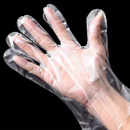 Transparent Disposable Gloves Plastic Waterproof Gloves for Kitchen Restaurant Fried Chicken BBQ Disposable Tableware