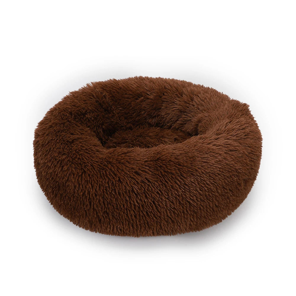 Plush Donut Dog Bed Washable Pet Cushion