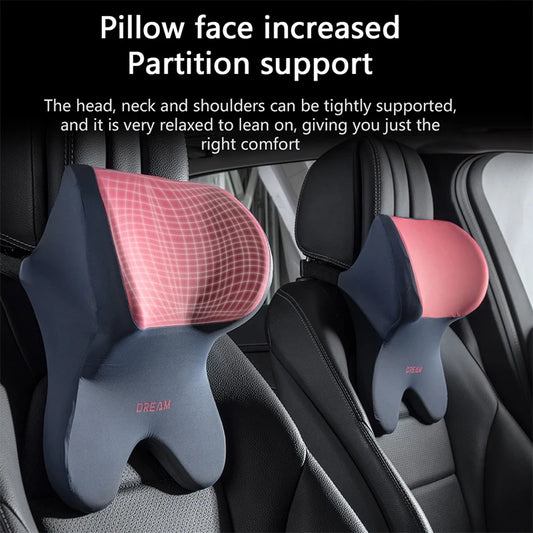 Memory Foam Car Lumbar Support and Headrest Neck Pillow