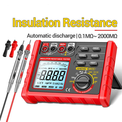 Digital Ohmmeter Insulation Resistance Meter 6000 Count Resistor Testers Capacitor Test Megohmmeter High Voltage Tool