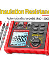 Digital Ohmmeter Insulation Resistance Meter 6000 Count Resistor Testers Capacitor Test Megohmmeter High Voltage Tool