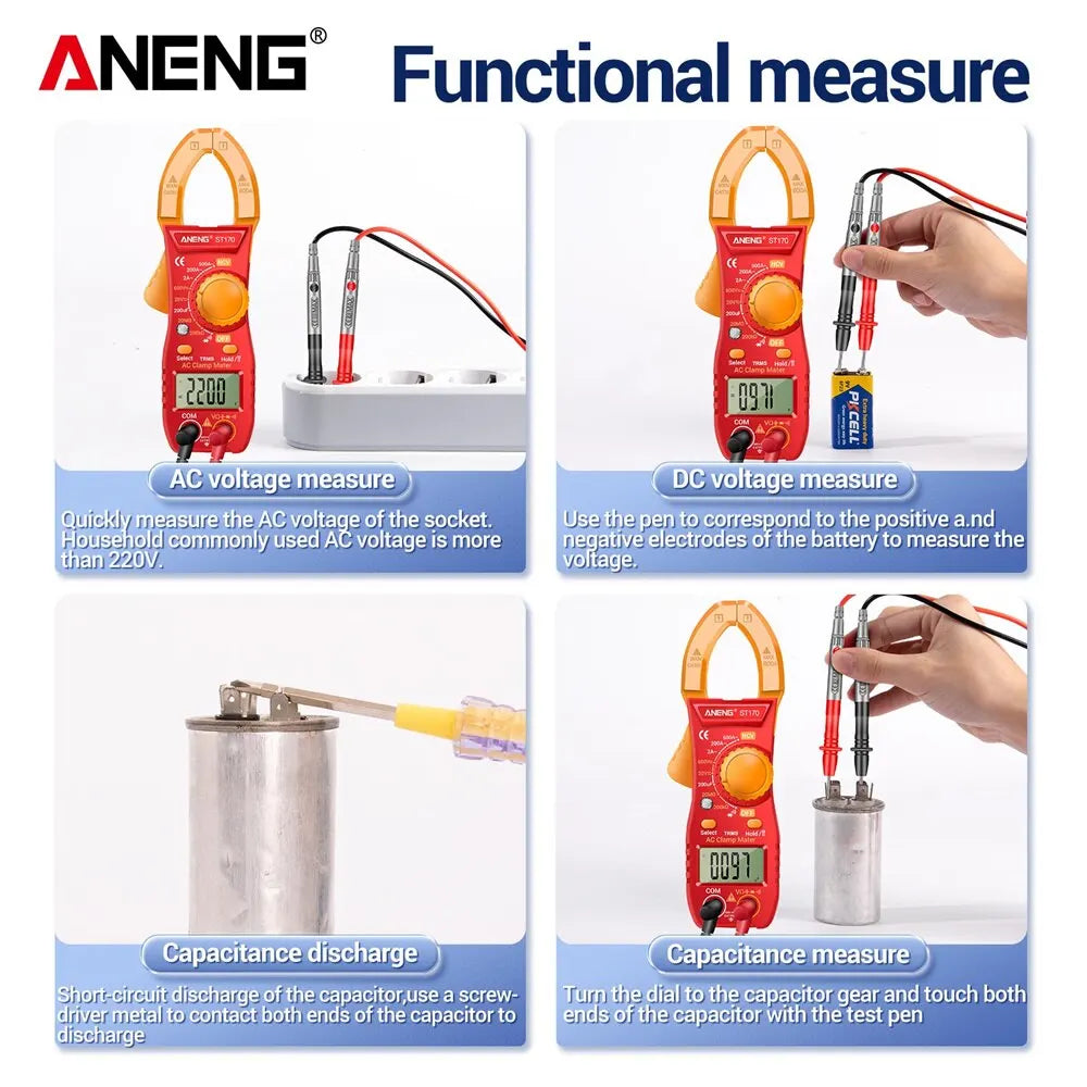 Clamp Meter Multimeter With HD Backlight Display Screen Mini Amperimetric Clamp Tester Noncontact Electrician Tools