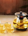 Large Capacity Clear Borosilica Glass Teapot With Stainless Steel Infuser Puer Kettle Heated Container Coffee Tea Pot Maker