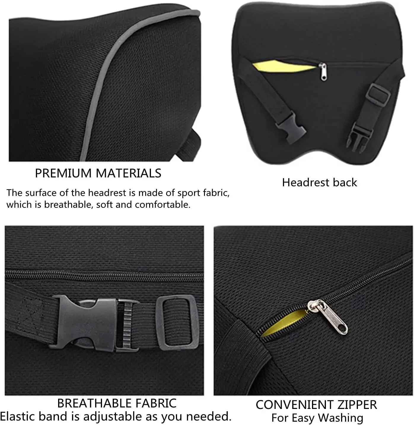 Car Headrest Neck Pillow Auto Car Neck Cushion Memory Foam Breathable Head Support Neck Rest Protector Automobiles Interior
