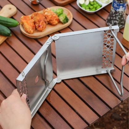 Outdoor Camping Stainless Steel Folding Table Portable Multi-Functional Tea Table Picnic Flat Gas Tank Stove Table