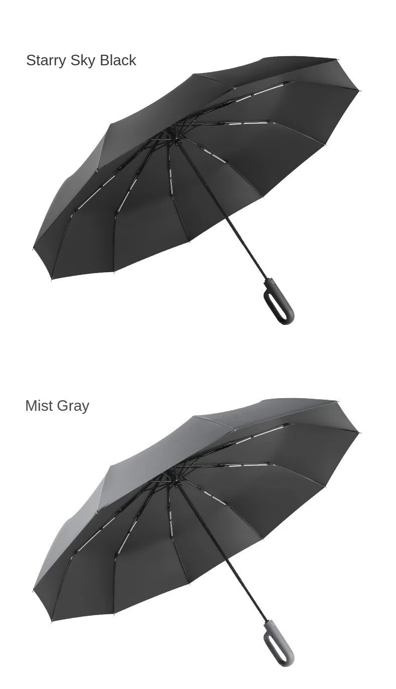 27 inch large windproof and sturdy umbrella, fully automatic buckle folding umbrella