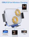 Dual Coil Fold Screen Car Wireless Charger For Samsung Galaxy Z 4 3 Fold Flip iPhone 15 14 Fast Phone Charging Vent Mount Holder