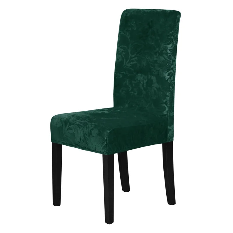1PC Stretch Dining Chair Cover Jacquard Solid Color Chairs Slipcovers Elastic Soft Seat Covers for Banquet Wedding Hotel Decor