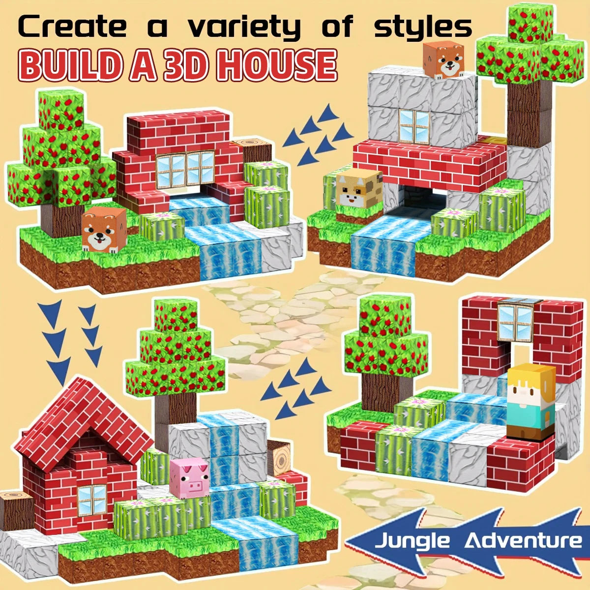 Building Blocks Mine World Cube Set for Boy Girl Age 3+ DIY Model  Stem Montessori Sensory Toys Gift