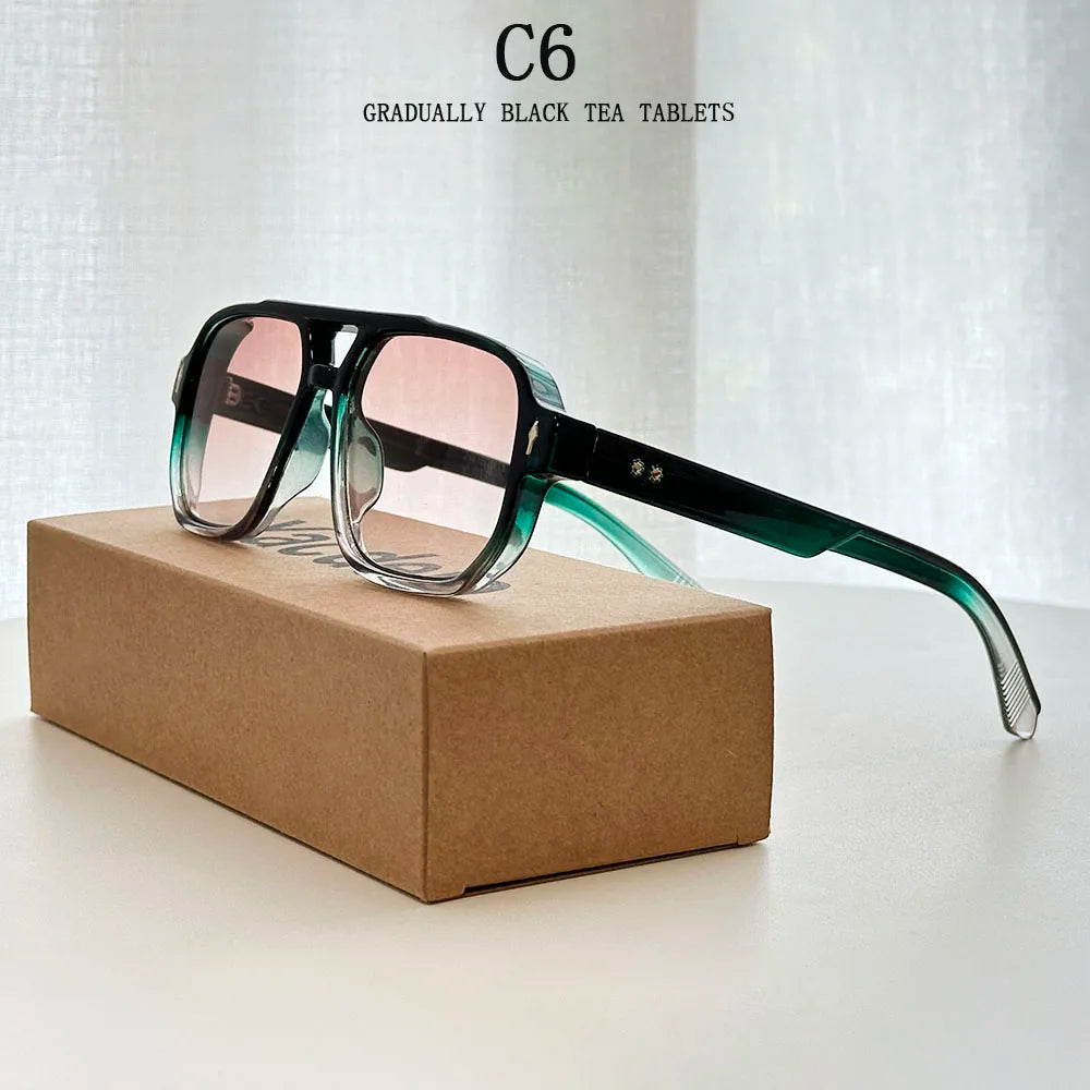 Vintage Square Sunglasses With UV400 Protection