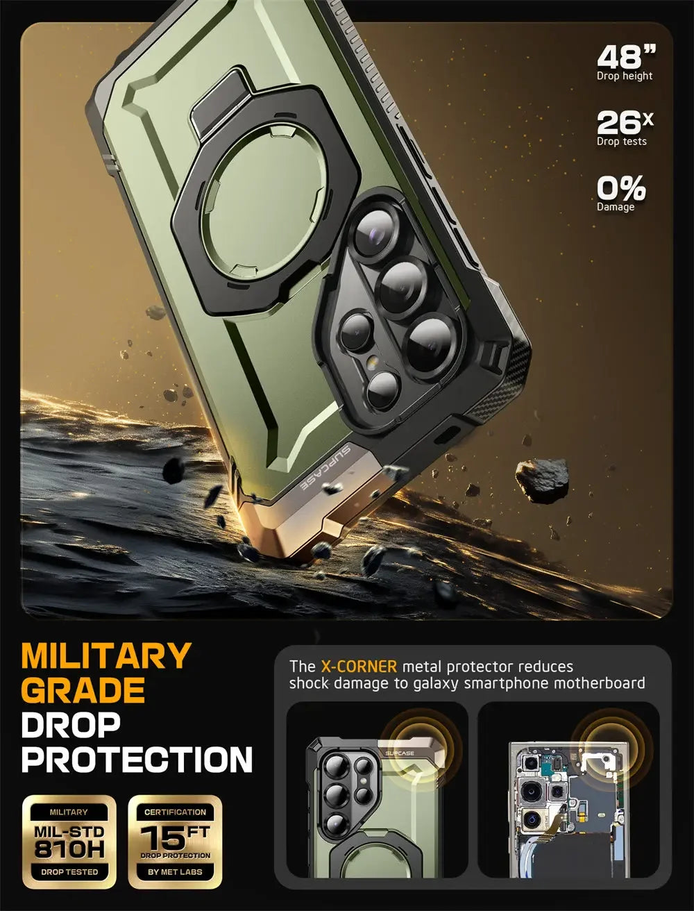 For Samsung Galaxy S25 Ultra Case 6.9" 2025 SUPCASE UB Grip Anti-Scratch Heavy Duty Rugged  Phone Case with Kickstand