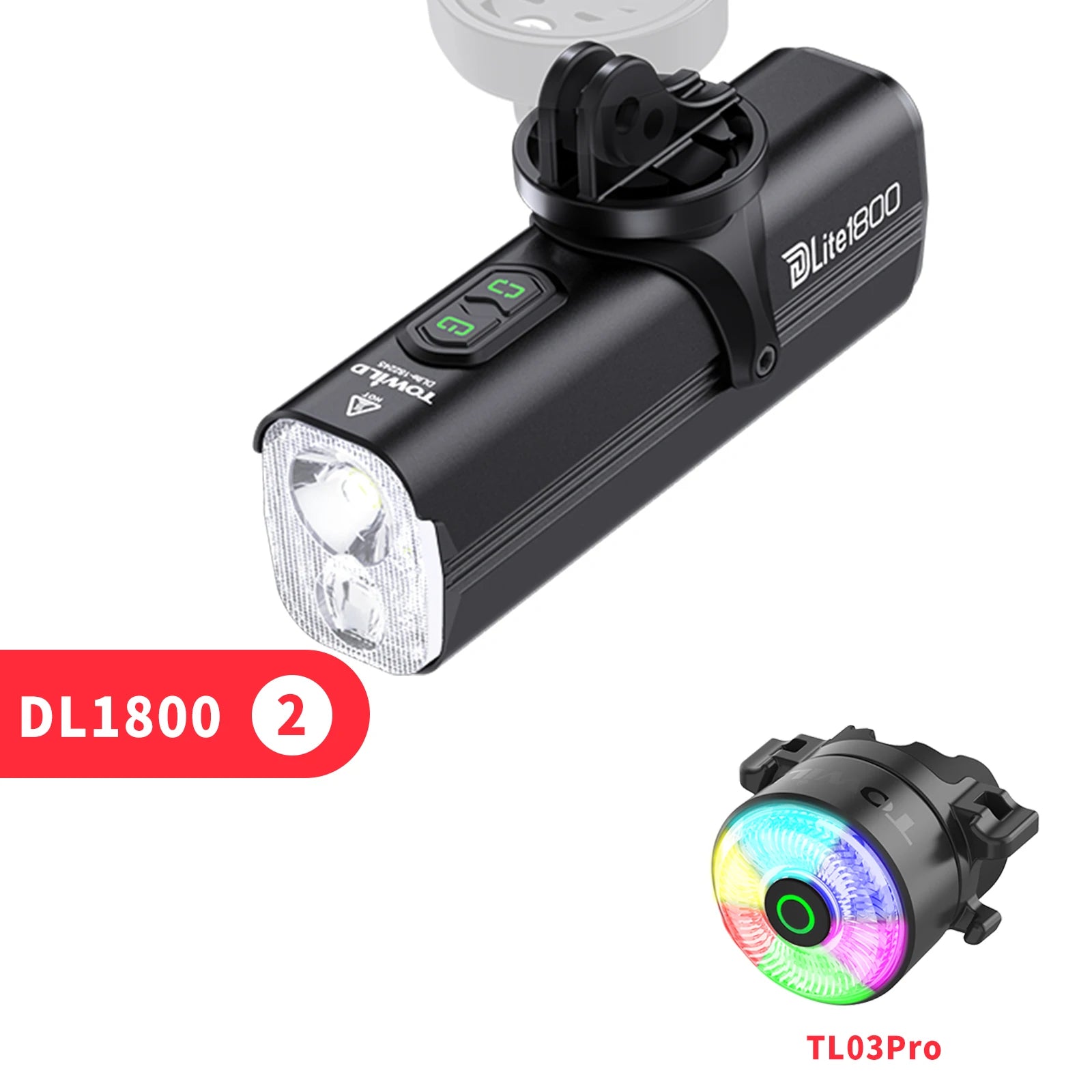 Bicycle Lights 1200LM/1800LM Focus/Flood Beam Dual Light Source LED Smart Bike Front Lights IPX6  Mtb Cycling Headlights