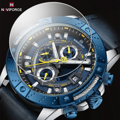 Men High Quality Multifunction Chronograph Leather Business Sports Wristwatches