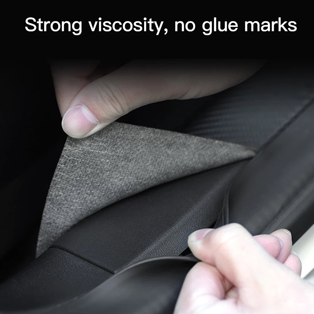 For Tesla Model 3 Car Stickers Anti Scratch Door Sill Protector Car Threshold Protection Carbon Fiber Car Sticker For Model 3