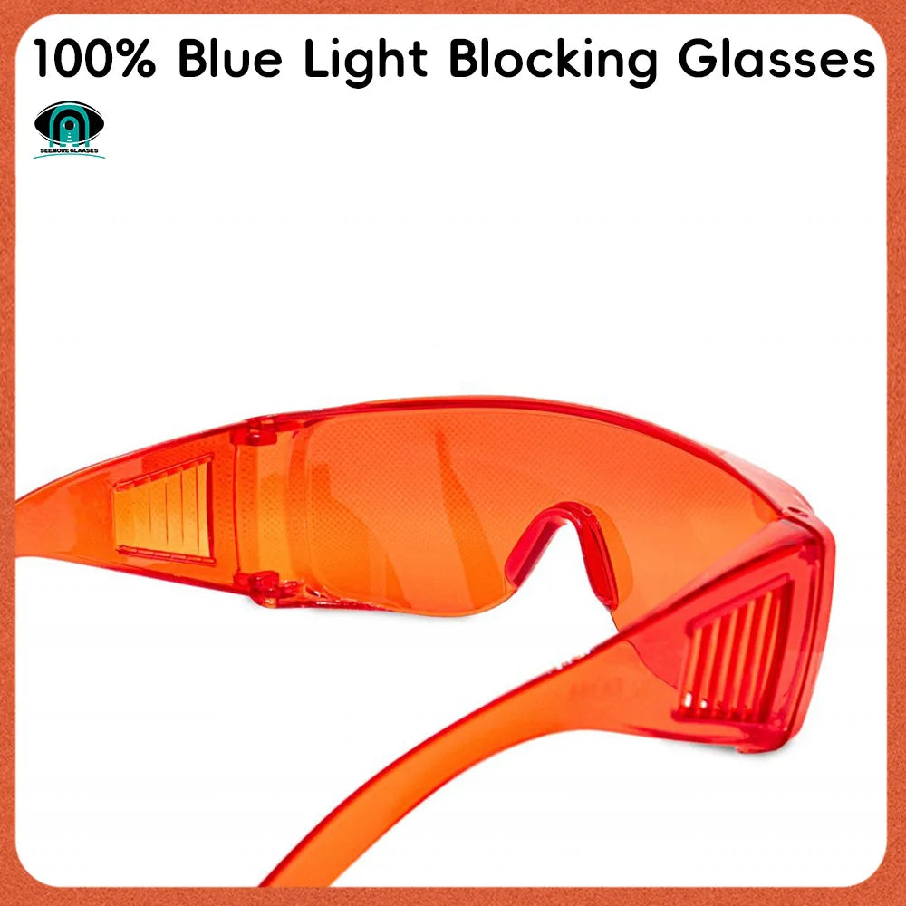 blue light blocking orange-red Lens goggle Glasses 100% Green light Blocking Fashions style Men Women Computer Reading goggle