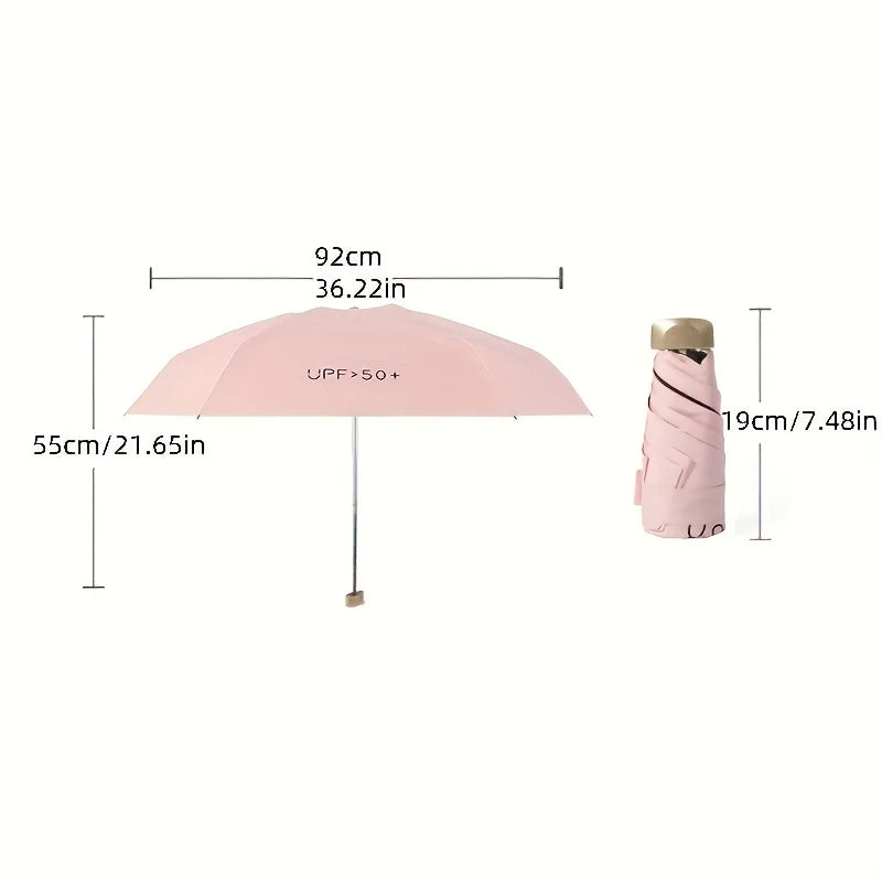 Outdoor Mini Sun Umbrella UV Protection Ultralight Folding Five-fold Umbrella Sunshade Umbrella